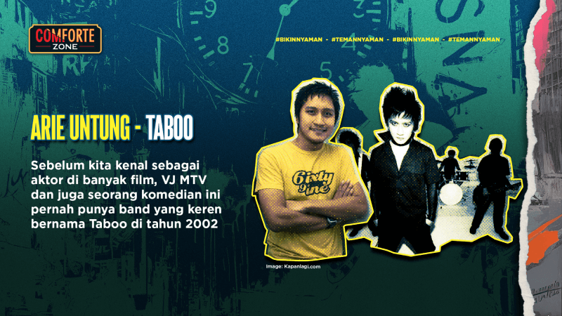 Sebelum kita kenal sebagai aktor di banyak film, VJ MTV dan juga seorang komedian ini pernah punya band yang keren bernama Taboo di tahun 2002
