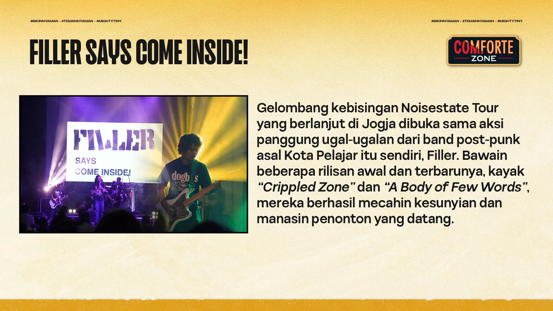 FILLER SAYS COME INSIDE!